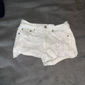 Aeropostale White Denim Shorts Size 2 Vintage High Rise Shorts